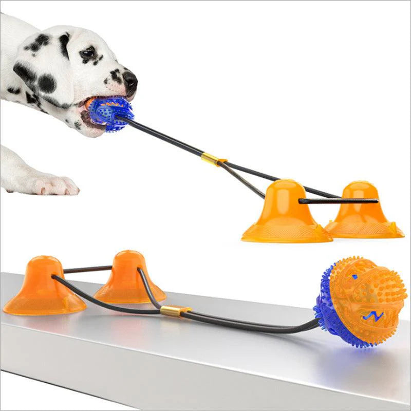 Ultimate Pet Molar Fun: Multifunction Double Tug Rope Balls Sucker Toy