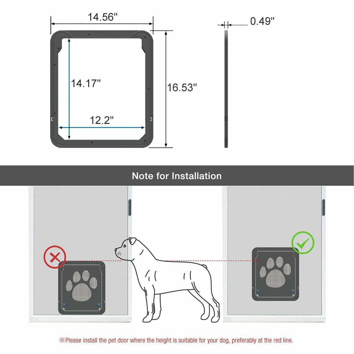 Pet Large Dog Lockable Flap Door Magnetic Lock Door Gate Frame for Screen Window