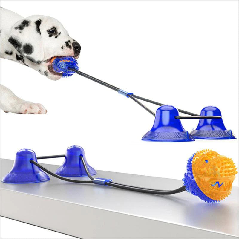 Ultimate Pet Molar Fun: Multifunction Double Tug Rope Balls Sucker Toy